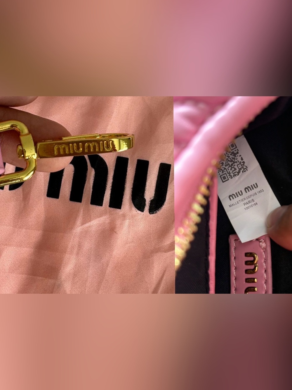 Miu Miu Pink Small Quilted Zip Shoulder Bag Gold Hardware Detachable Strap - Picture 5 of 8
